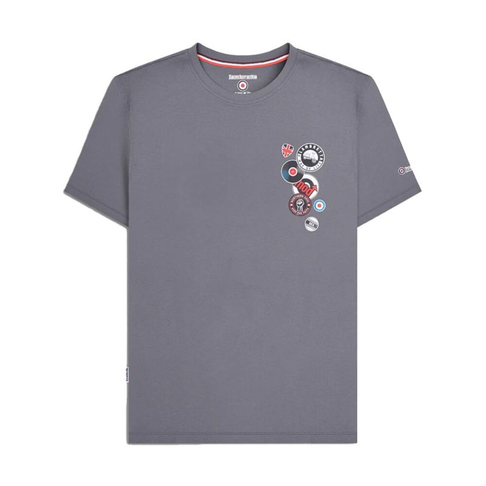 Lambretta Mens Button Big & Tall T-Shirt / Iron